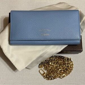 Sale - Gucci Sky Blue Wallet with Gold Chain